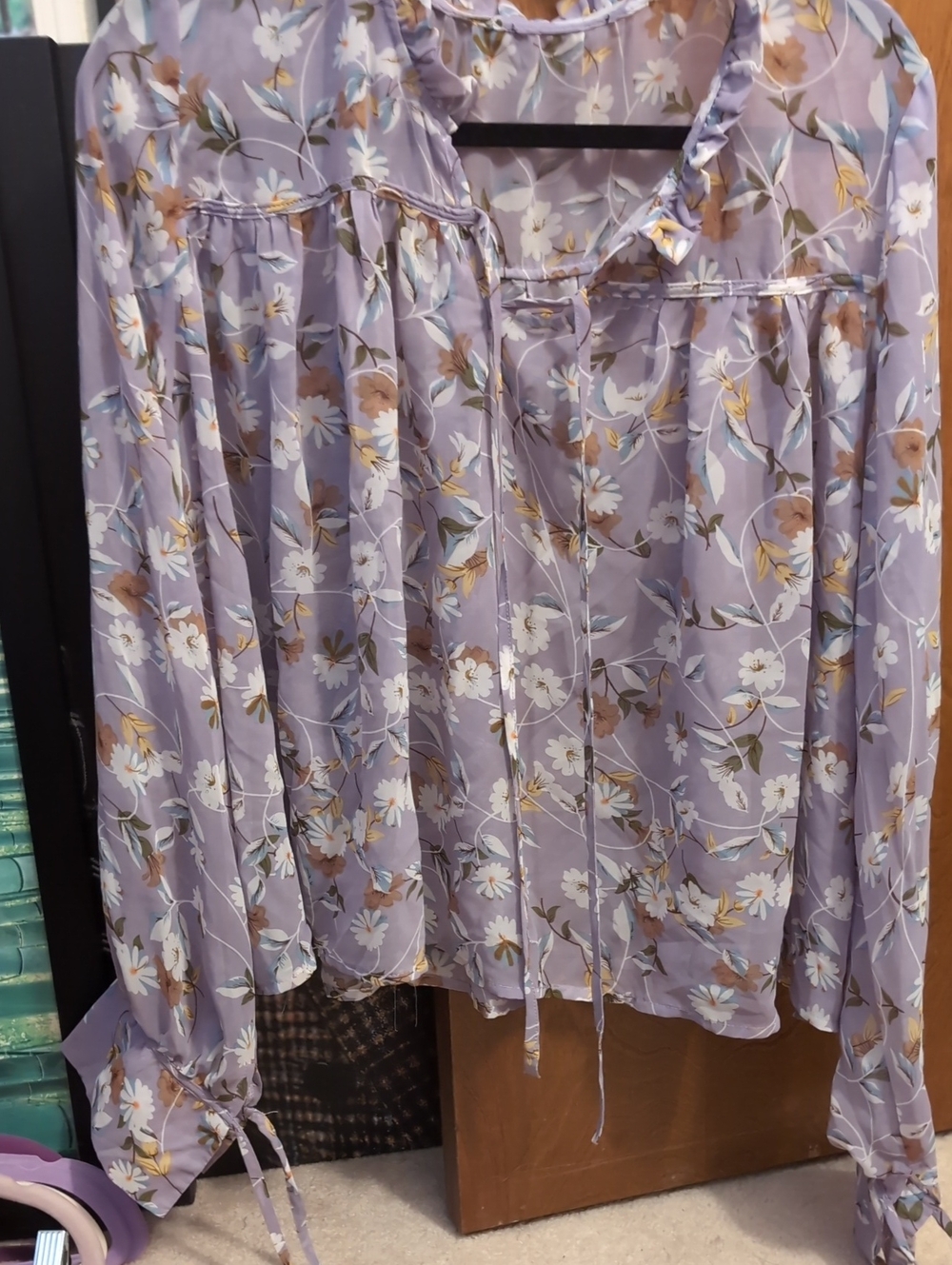 Floral Pleated Lavender Boho Skirt